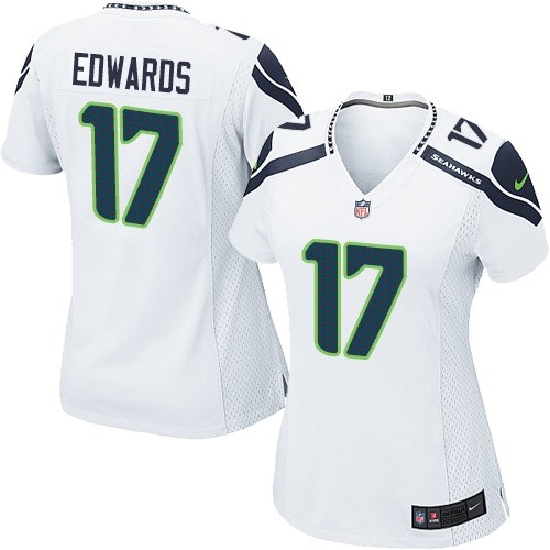 Women's Elite Braylon Edwards Nike Jersey White Road - #17 NFL Seattle Seahawks